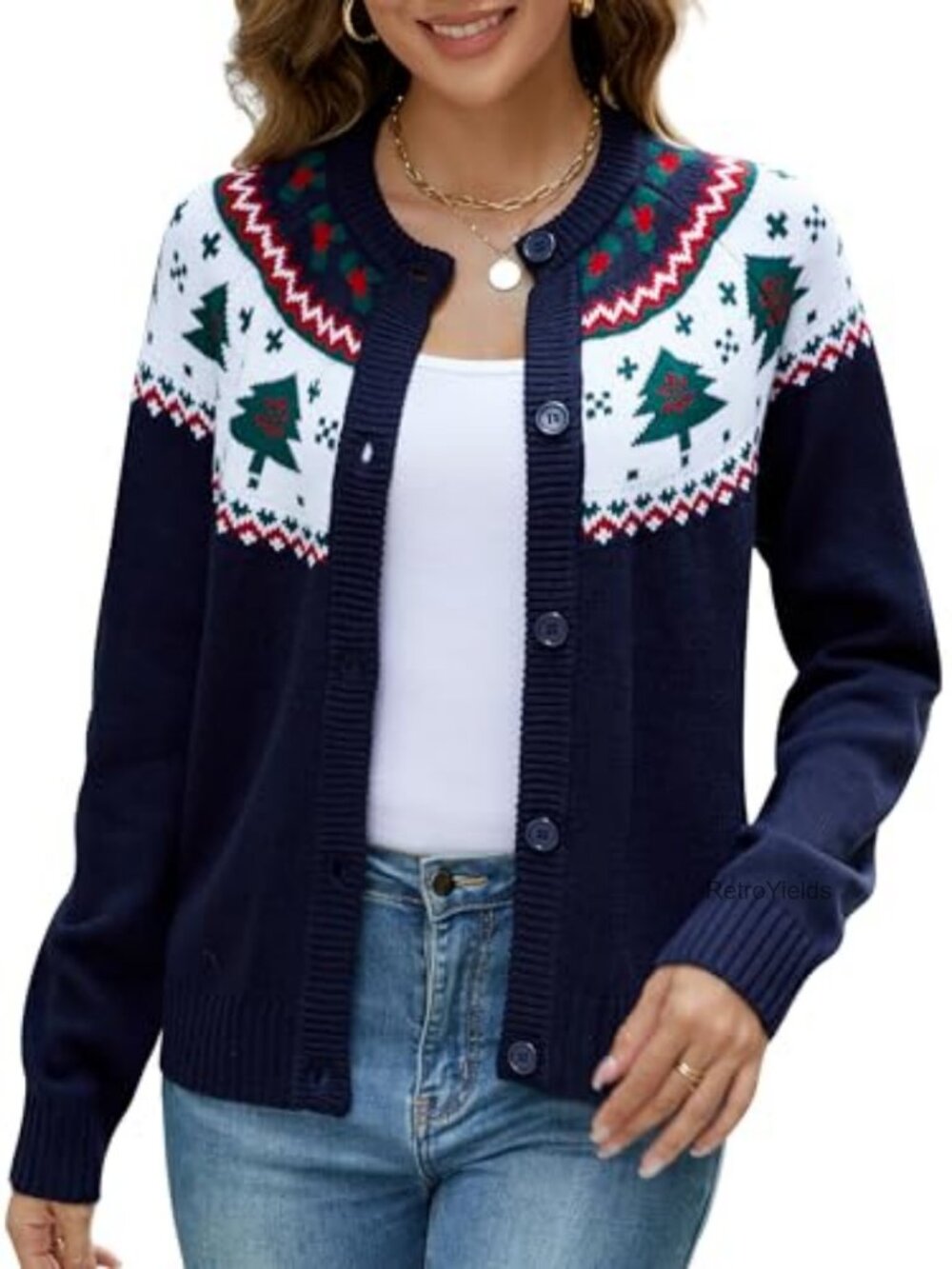 Christmas Cardigan Sweater Open Front Soft Fuzzy Knit Long Sleeve Holiday